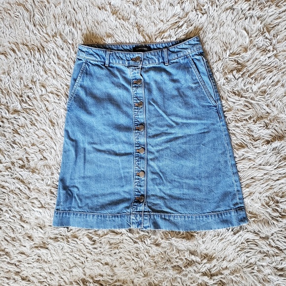 Mid Denim Skirt - Picture 1 of 5